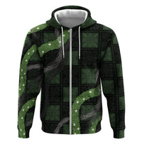 Hawaiian Quilt Hoodie Pele Hair Hinahina Lei Black Version LT05 Zip Hoodie Black - Polynesian Pride