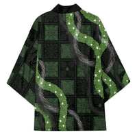 Hawaiian Quilt Kimono Pele Hair Hinahina Lei Black Version