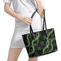 Hawaiian Quilt Leather Tote Bag Pele Hair Hinahina Lei Black Version