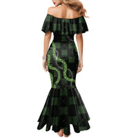 Hawaiian Quilt Mermaid Dress Pele Hair Hinahina Lei Black Version