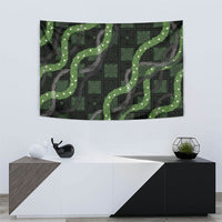 Hawaiian Quilt Tapestry Pele Hair Hinahina Lei Black Version