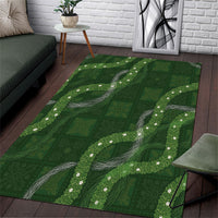 Hawaiian Quilt Area Rug Pele Hair Hinahina Lei Green Version LT05 Green - Polynesian Pride