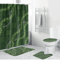 Hawaiian Quilt Bathroom Set Pele Hair Hinahina Lei Green Version LT05 Bathroom Set (4 pcs) Green - Polynesian Pride