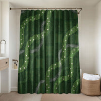 Hawaiian Quilt Bathroom Set Pele Hair Hinahina Lei Green Version LT05 Shower Curtain Only Green - Polynesian Pride