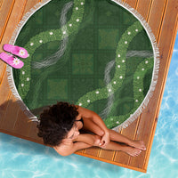 Hawaiian Quilt Beach Blanket Pele Hair Hinahina Lei Green Version LT05 - Polynesian Pride