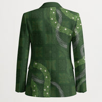 Hawaiian Quilt Blazer Pele Hair Hinahina Lei Green Version LT05 - Polynesian Pride