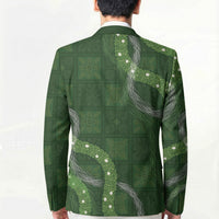 Hawaiian Quilt Blazer Pele Hair Hinahina Lei Green Version LT05 - Polynesian Pride
