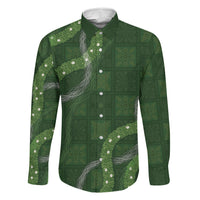 Hawaiian Quilt Family Matching Long Sleeve Bodycon Dress and Hawaiian Shirt Pele Hair Hinahina Lei Green Version LT05 Daughter's Dress Green - Polynesian Pride