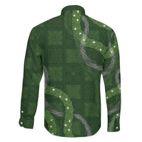 Hawaiian Quilt Family Matching Mermaid Dress and Hawaiian Shirt Pele Hair Hinahina Lei Green Version LT05 Son's Shirt Green - Polynesian Pride