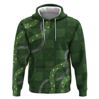Hawaiian Quilt Hoodie Pele Hair Hinahina Lei Green Version LT05 Pullover Hoodie Green - Polynesian Pride