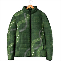 Hawaiian Quilt Padded Jacket Pele Hair Hinahina Lei Green Version LT05 - Polynesian Pride