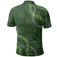 Hawaiian Quilt Polo Shirt Pele Hair Hinahina Lei Green Version LT05 - Polynesian Pride
