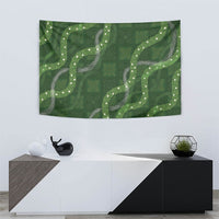 Hawaiian Quilt Tapestry Pele Hair Hinahina Lei Green Version