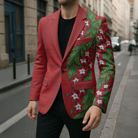 Tonga Language Week Blazer Heilala Floral Red LT05 - Polynesian Pride