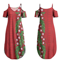 Tonga Language Week Couples Matching Summer Maxi Dress and Hawaiian Shirt Heilala Floral Red LT05 - Polynesian Pride