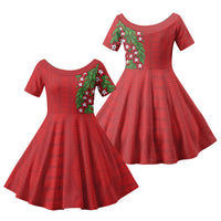 Tonga Language Week Family Matching Off Shoulder Maxi Dress and Hawaiian Shirt Heilala Floral Red LT05 Daughter's Dress Red - Polynesian Pride