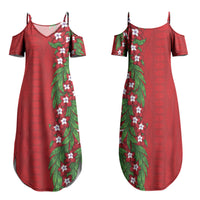 Tonga Language Week Family Matching Summer Maxi Dress and Hawaiian Shirt Heilala Floral Red LT05 Mom's Dress Red - Polynesian Pride