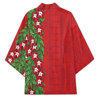 Tonga Language Week Kimono Heilala Floral Red LT05 - Polynesian Pride