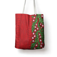 Tonga Language Week Tote Bag Heilala Floral Red LT05 - Polynesian Pride