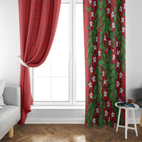 Tonga Language Week Window Curtain Heilala Floral Red LT05 - Polynesian Pride