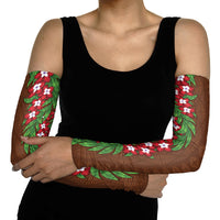 Tonga Language Week Arm Sleeves Heilala Floral Brown