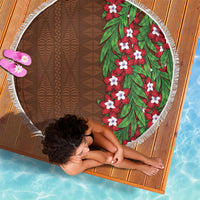 Tonga Language Week Beach Blanket Heilala Floral Brown LT05 - Polynesian Pride