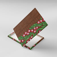 Tonga Language Week Canvas Wall Art Heilala Floral Brown LT05 With Frame Brown - Polynesian Pride