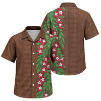 Tonga Language Week Family Matching Tank Maxi Dress and Hawaiian Shirt Heilala Floral Brown LT05 Son's Shirt Brown - Polynesian Pride