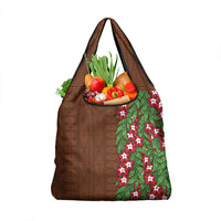 Tonga Language Week Grocery Bag Heilala Floral Brown LT05 1-pack One Size Brown - Polynesian Pride