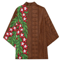 Tonga Language Week Kimono Heilala Floral Brown LT05 - Polynesian Pride
