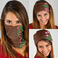 Tonga Language Week Neck Gaiter Heilala Floral Brown