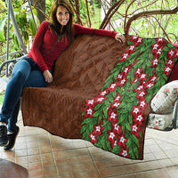 Tonga Language Week Quilt Heilala Floral Brown LT05 - Polynesian Pride