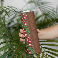 Tonga Language Week Skinny Tumbler Heilala Floral Brown