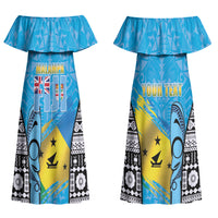 Personalised Malampa Fiji Day 2026 Couples Matching Off Shoulder Maxi Dress and Hawaiian Shirt Unique Style LT05 - Polynesian Pride