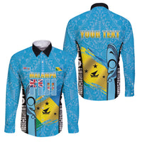 Personalised Malampa Fiji Day 2026 Family Matching Short Sleeve Bodycon Dress and Hawaiian Shirt Unique Style LT05 Dad's Shirt - Long Sleeve Blue - Polynesian Pride