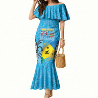 Personalised Malampa Fiji Day 2026 Mermaid Dress Unique Style LT05 Women Blue - Polynesian Pride