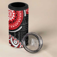 New Zealand Red Maori Koru Simple Style 4 in 1 Can Cooler Tumbler