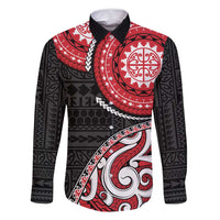 New Zealand Red Maori Koru Simple Style Family Matching Tank Maxi Dress and Hawaiian Shirt