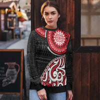 New Zealand Red Maori Koru Simple Style Ugly Christmas Sweater