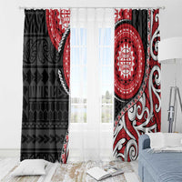 New Zealand Red Maori Koru Simple Style Window Curtain