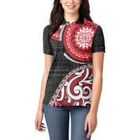 New Zealand Red Maori Koru Simple Style Women Polo Shirt