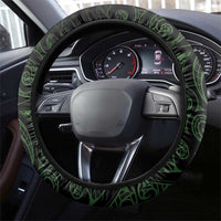 New Zealand Maori Koru Fern Steering Wheel Cover Spiral Polynesian Style Green