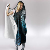 New Zealand Maori Koru Fern Hooded Blanket Spiral Polynesian Style Aqua Gradient LT05 - Polynesian Pride