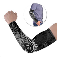 New Zealand Maori Koru Fern Arm Sleeves Spiral Polynesian Style Gray - Polynesian Pride