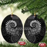 New Zealand Maori Koru Fern Ceramic Ornament Spiral Polynesian Style Gray