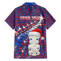 Personalized New Zealand Christmas Family Matching Off Shoulder Maxi Dress and Hawaiian Shirt Haka Fern Santa Tiki Meri Kirihimete LT05 - Polynesian Pride
