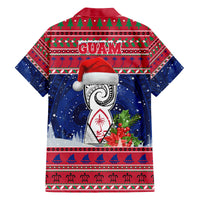 Guam Christmas Family Matching Off Shoulder Long Sleeve Dress and Hawaiian Shirt Guaman Seal Poinsettia Felis Pasgua LT05 - Polynesian Pride