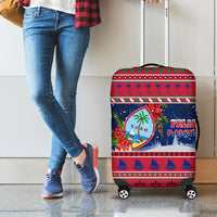 Guam Christmas Luggage Cover Guaman Seal Poinsettia Felis Pasgua LT05 - Polynesian Pride