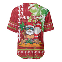 Personalised Hawaii Christmas Baseball Jersey Funny Santa Claus Surf Mele Kalikimaka