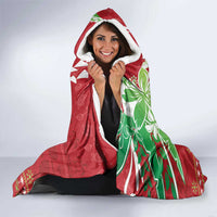 Hawaii Christmas Hooded Blanket Funny Santa Claus Surf Mele Kalikimaka